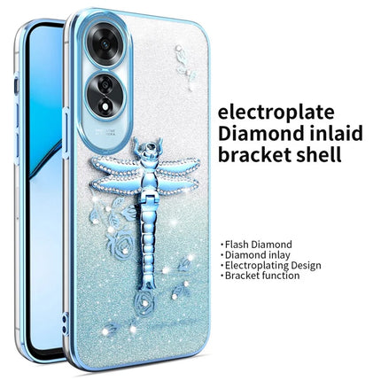 KADEM For Oppo A60 4G Case Dragonfly Kickstand TPU Flowers Glitter Phone Cover