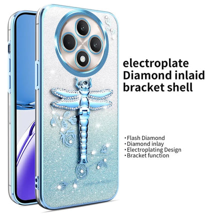 KADEM For Oppo Reno12 F 5G / F27 5G Case Dragonfly Kickstand TPU Flowers Glitter Phone Cover
