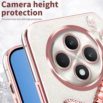 KADEM For Oppo Reno12 F 5G / F27 5G Case Dragonfly Kickstand TPU Flowers Glitter Phone Cover