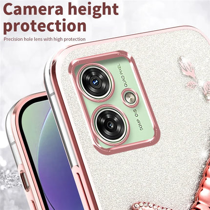 KADEM For Motorola Moto G64 5G / G54 5G Case Dragonfly Kickstand TPU Flowers Glitter Phone Cover