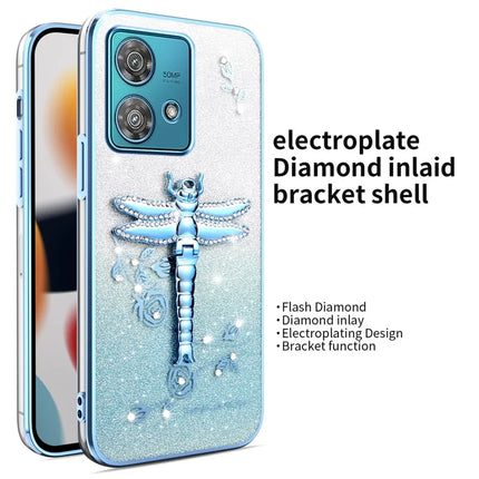 KADEM For Motorola Edge 40 Neo 5G Case Dragonfly Kickstand TPU Flowers Glitter Phone Cover