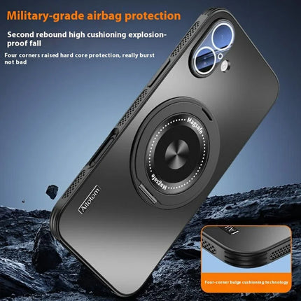 For iPhone 16 Plus Case Compatible with MagSafe Kickstand TPU+PC Heat Dissipation Phone Cover