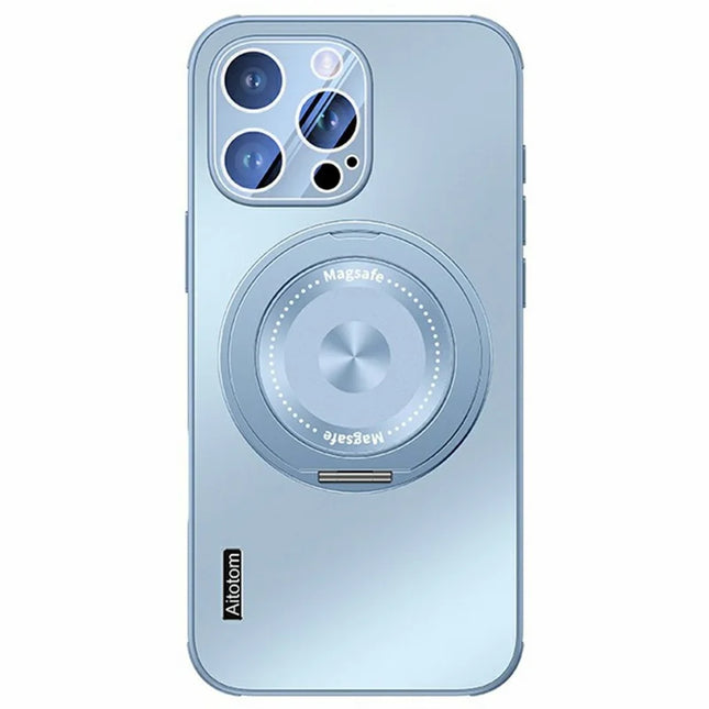 For iPhone 16 Pro Case Compatible with MagSafe Kickstand TPU+PC Heat Dissipation Phone Cover - Blue