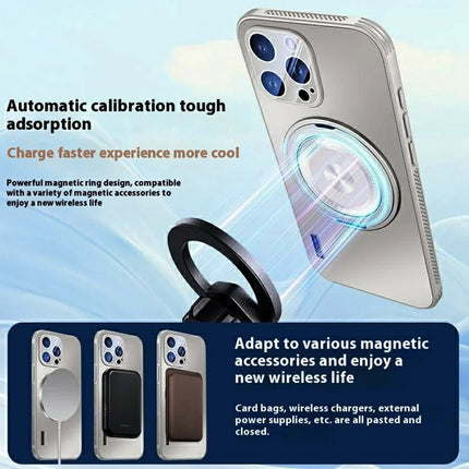 For iPhone 16 Pro Max Case Compatible with MagSafe Kickstand TPU+PC Heat Dissipation Phone Cover