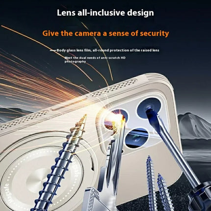 For iPhone 16 Pro Max Case Compatible with MagSafe Kickstand TPU+PC Heat Dissipation Phone Cover