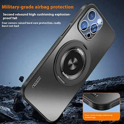 For iPhone 16 Pro Max Case Compatible with MagSafe Kickstand TPU+PC Heat Dissipation Phone Cover