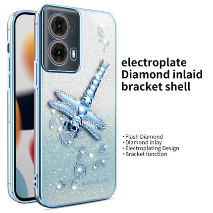 KADEM For Motorola Moto G85 5G / S50 Neo 5G Case Dragonfly Kickstand TPU Flowers Glitter Phone Cover