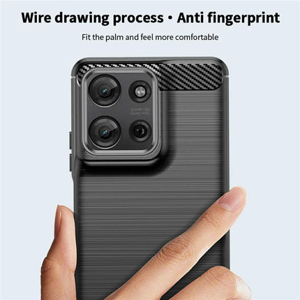 MOFI JK TPU Series-1 For Motorola Moto G75 5G Case Carbon Fiber Texture TPU Soft Phone Cover