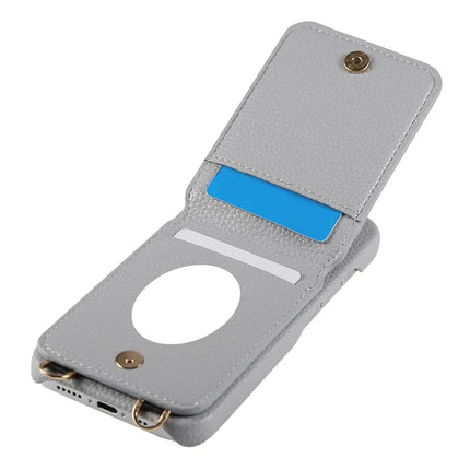For iPhone 16 Plus Case with Card Holder, Shoulder Strap PC+TPU Ring Kickstand Phone Back Cover