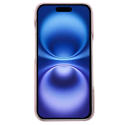 For iPhone 16 Plus Case with Card Holder, Shoulder Strap PC+TPU Ring Kickstand Phone Back Cover