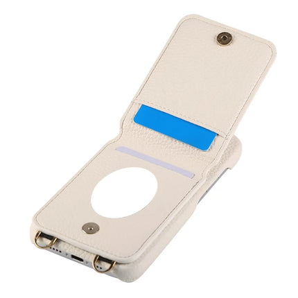 For iPhone 16 Plus Case with Card Holder, Shoulder Strap PC+TPU Ring Kickstand Phone Back Cover