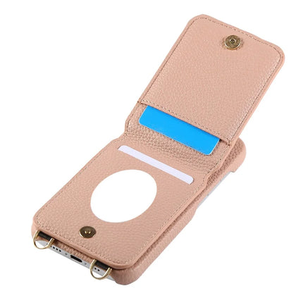 For iPhone 16 Plus Case with Card Holder, Shoulder Strap PC+TPU Ring Kickstand Phone Back Cover
