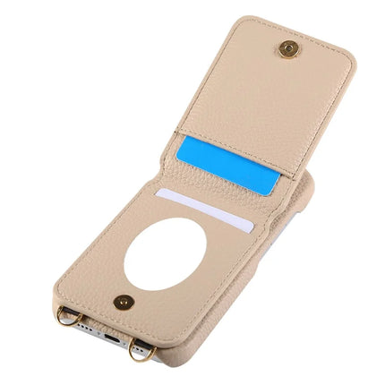 For iPhone 16 Plus Case with Card Holder, Shoulder Strap PC+TPU Ring Kickstand Phone Back Cover