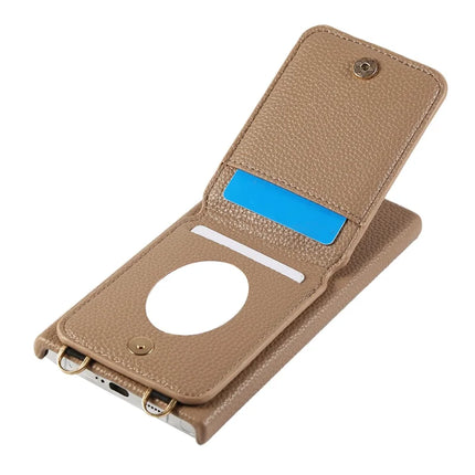 For Samsung Galaxy S23 Ultra Case with Card Holder, Shoulder Strap PC+TPU Ring Kickstand Phone Back Cover