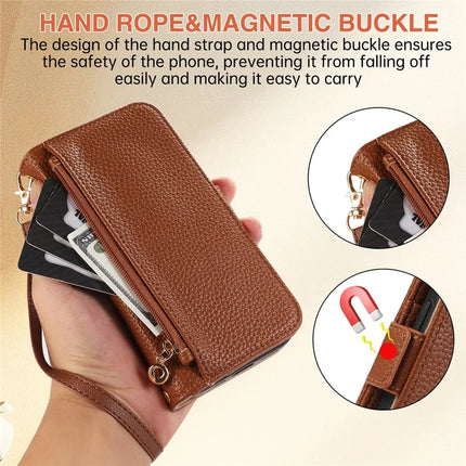 For Samsung Galaxy S23 Ultra Wallet Phone Case Shockproof TPU+PU Leather Flip Cover with Mirror, Strap