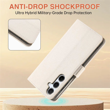 For Samsung Galaxy A54 5G Wallet Phone Case Shockproof TPU+PU Leather Flip Cover with Mirror, Strap