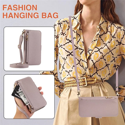 For iPhone 16 Plus Wallet Phone Case Shockproof TPU+PU Leather Flip Cover with Mirror, Strap