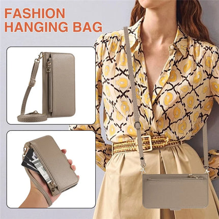 For iPhone 16 Plus Wallet Phone Case Shockproof TPU+PU Leather Flip Cover with Mirror, Strap