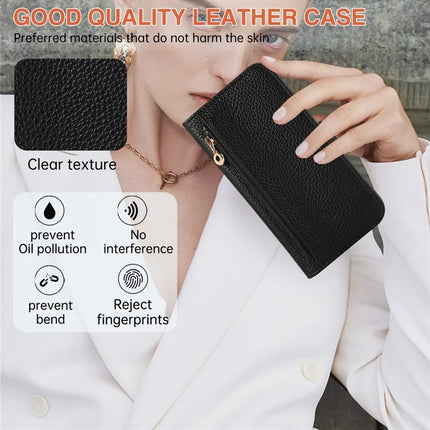 For iPhone 16 Pro Max Wallet Phone Case Shockproof TPU+PU Leather Flip Cover with Mirror, Strap