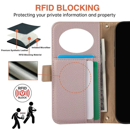 For iPhone 16 Pro Max Wallet Phone Case Shockproof TPU+PU Leather Flip Cover with Mirror, Strap