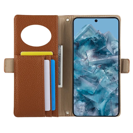 For Google Pixel 8 Pro Wallet Phone Case Shockproof TPU+PU Leather Flip Cover with Mirror, Strap