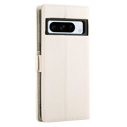 For Google Pixel 8 Pro Wallet Phone Case Shockproof TPU+PU Leather Flip Cover with Mirror, Strap