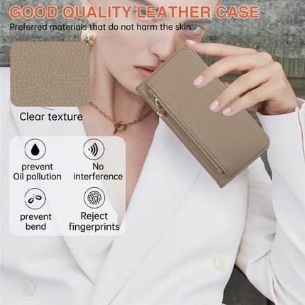 For Google Pixel 8 Pro Wallet Phone Case Shockproof TPU+PU Leather Flip Cover with Mirror, Strap