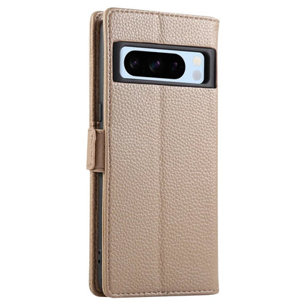 For Google Pixel 8 Pro Wallet Phone Case Shockproof TPU+PU Leather Flip Cover with Mirror, Strap