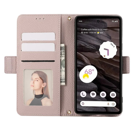 For Google Pixel 7a Leather Case with Card Holder, Straps, Shockproof Wallet Phone Cover