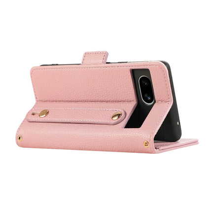 For Google Pixel 7a Leather Case with Card Holder, Straps, Shockproof Wallet Phone Cover