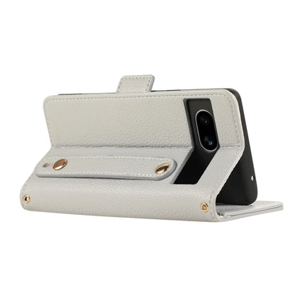 For Google Pixel 7a Leather Case with Card Holder, Straps, Shockproof Wallet Phone Cover
