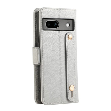 For Google Pixel 7a Leather Case with Card Holder, Straps, Shockproof Wallet Phone Cover