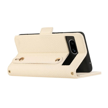 For Google Pixel 7a Leather Case with Card Holder, Straps, Shockproof Wallet Phone Cover