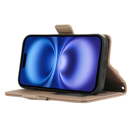 For iPhone 16 Plus Leather Case with Card Holder, Straps, Shockproof Wallet Phone Cover