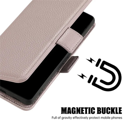 For iPhone 16 Plus Leather Case with Card Holder, Straps, Shockproof Wallet Phone Cover
