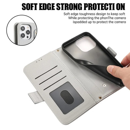 For iPhone 16 Pro Leather Case with Card Holder, Straps, Shockproof Wallet Phone Cover