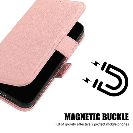 For iPhone 16 Pro Max Leather Case with Card Holder, Straps, Shockproof Wallet Phone Cover