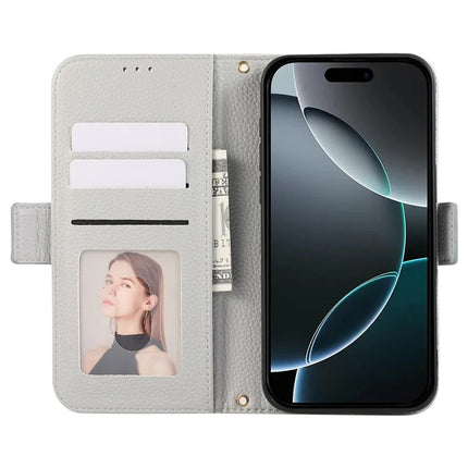 For iPhone 16 Pro Max Leather Case with Card Holder, Straps, Shockproof Wallet Phone Cover