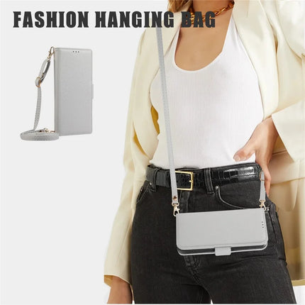 For iPhone 16 Pro Max Leather Case with Card Holder, Straps, Shockproof Wallet Phone Cover