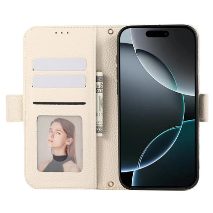 For iPhone 16 Pro Max Leather Case with Card Holder, Straps, Shockproof Wallet Phone Cover