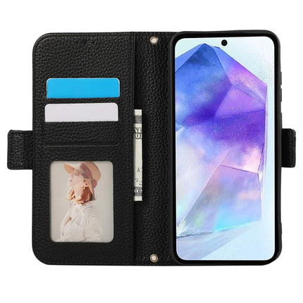 For Samsung Galaxy A54 5G Leather Case with Card Holder, Straps, Shockproof Wallet Phone Cover
