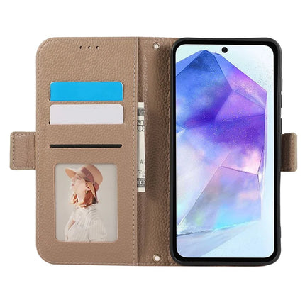 For Samsung Galaxy A35 5G Leather Case with Card Holder, Straps, Shockproof Wallet Phone Cover