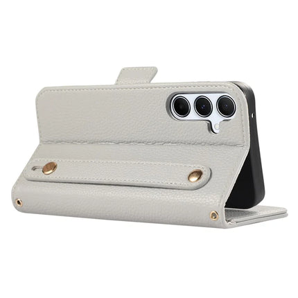 For Samsung Galaxy A35 5G Leather Case with Card Holder, Straps, Shockproof Wallet Phone Cover