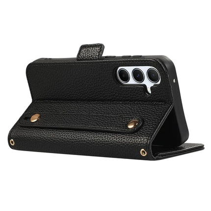 For Samsung Galaxy A35 5G Leather Case with Card Holder, Straps, Shockproof Wallet Phone Cover