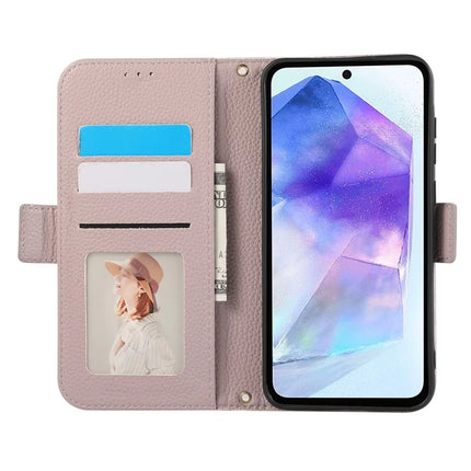 For Samsung Galaxy A35 5G Leather Case with Card Holder, Straps, Shockproof Wallet Phone Cover
