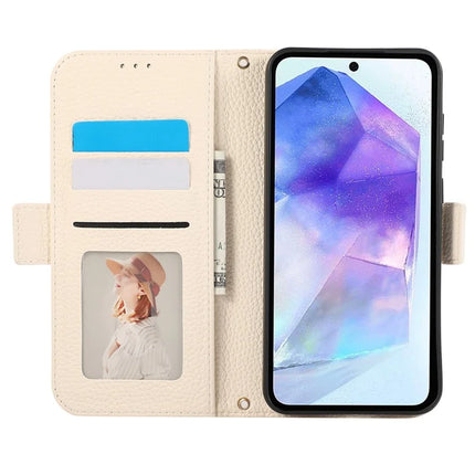 For Samsung Galaxy A35 5G Leather Case with Card Holder, Straps, Shockproof Wallet Phone Cover