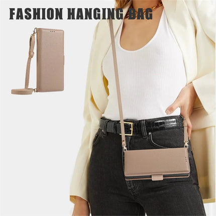 For Samsung Galaxy S23 Ultra Leather Case with Card Holder, Straps, Shockproof Wallet Phone Cover