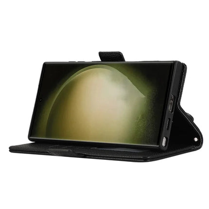 For Samsung Galaxy S23 Ultra Leather Case with Card Holder, Straps, Shockproof Wallet Phone Cover
