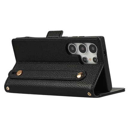For Samsung Galaxy S23 Ultra Leather Case with Card Holder, Straps, Shockproof Wallet Phone Cover