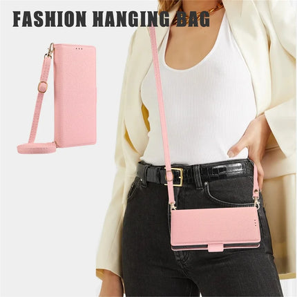 For Samsung Galaxy S23 Ultra Leather Case with Card Holder, Straps, Shockproof Wallet Phone Cover